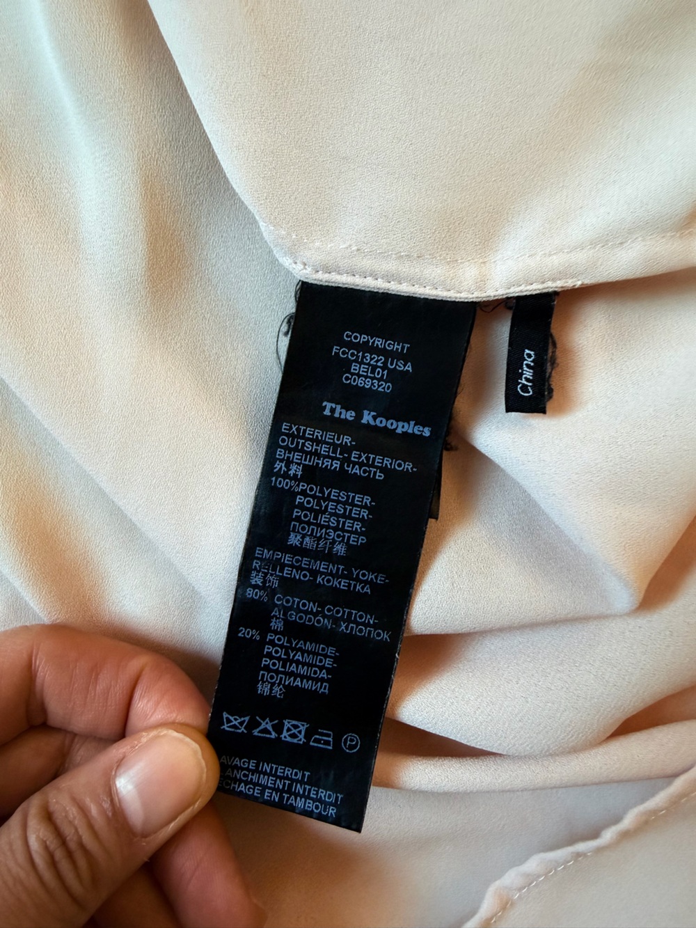 The Kooples Pale Pink Lace-Trim Button-Front Blouse - Picture 5 of 6